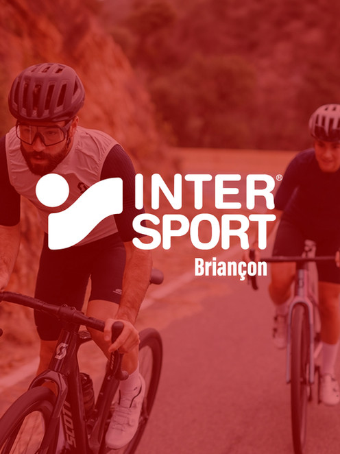 Logo INTERSPORT Briançon avec deux cyclistes